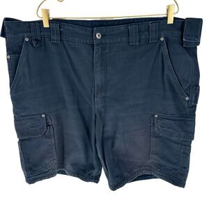 Duluth Trading Shorts Mens 46 Blue Cargo Carpenter Heavy Canvas Work Outdoor